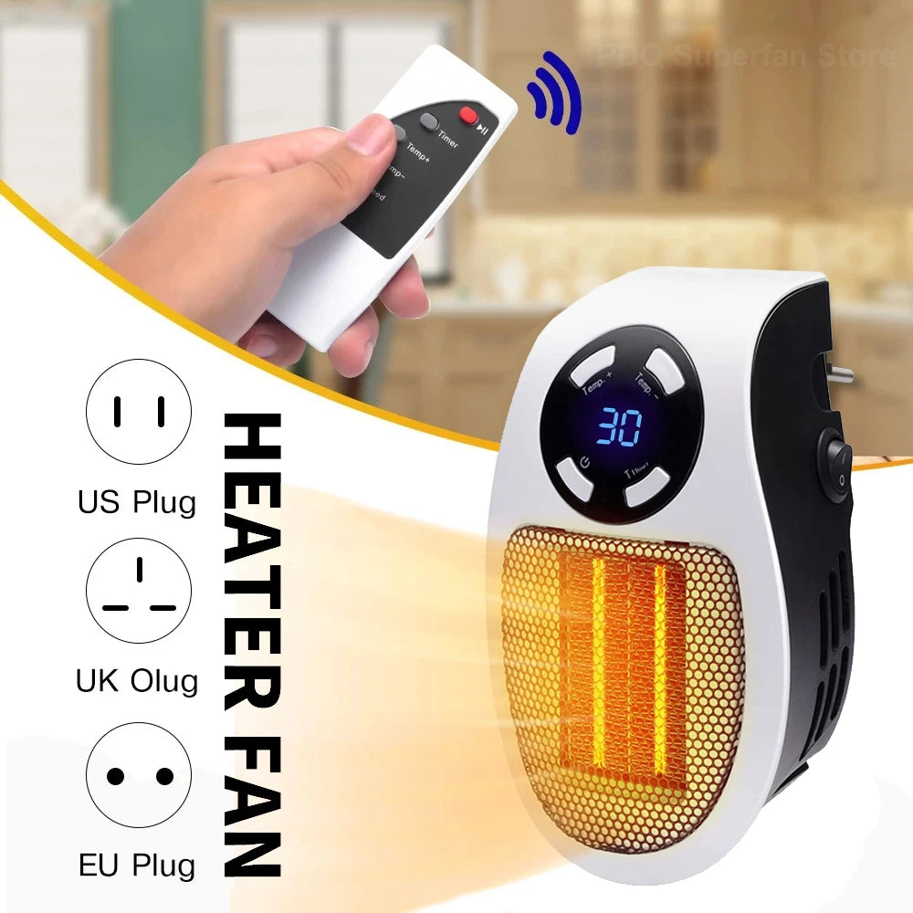 🔥 The Instant Warmth Hero: Personal Plug-in Heater with Remote