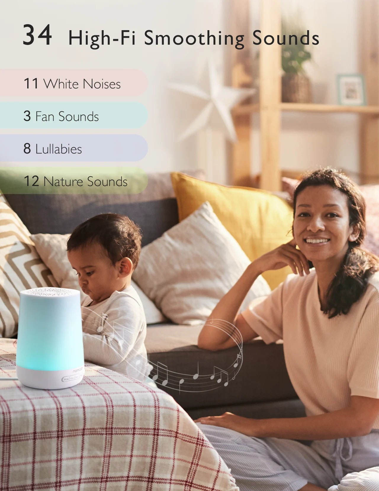 Momcozy Smart Sound Sleep Machine with Night Light