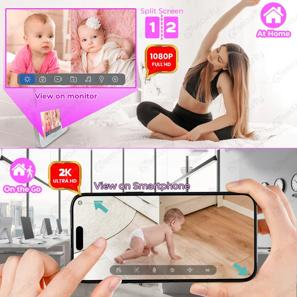 Smart Auto-Track 3MP Baby Monitor (Dual Camera)