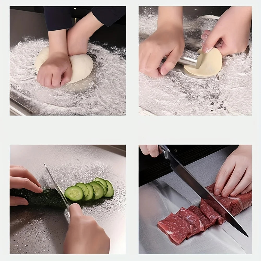 Premium Stainless Steel Cutting Board | Heavy-Duty, Non-Slip Chopping Block with Countertop Lip