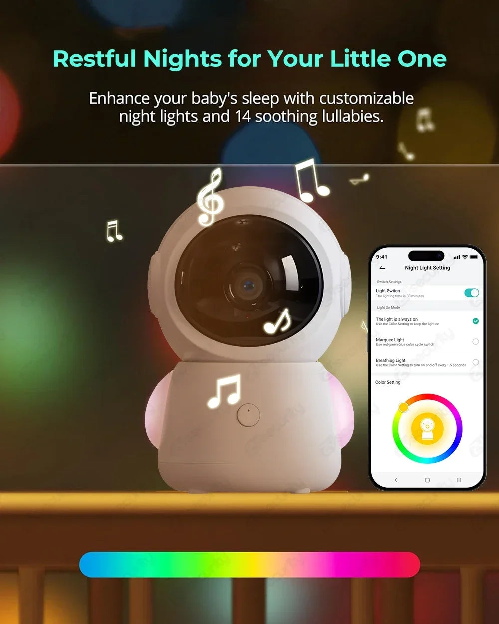 Smart Auto-Track 3MP Baby Monitor (Dual Camera)