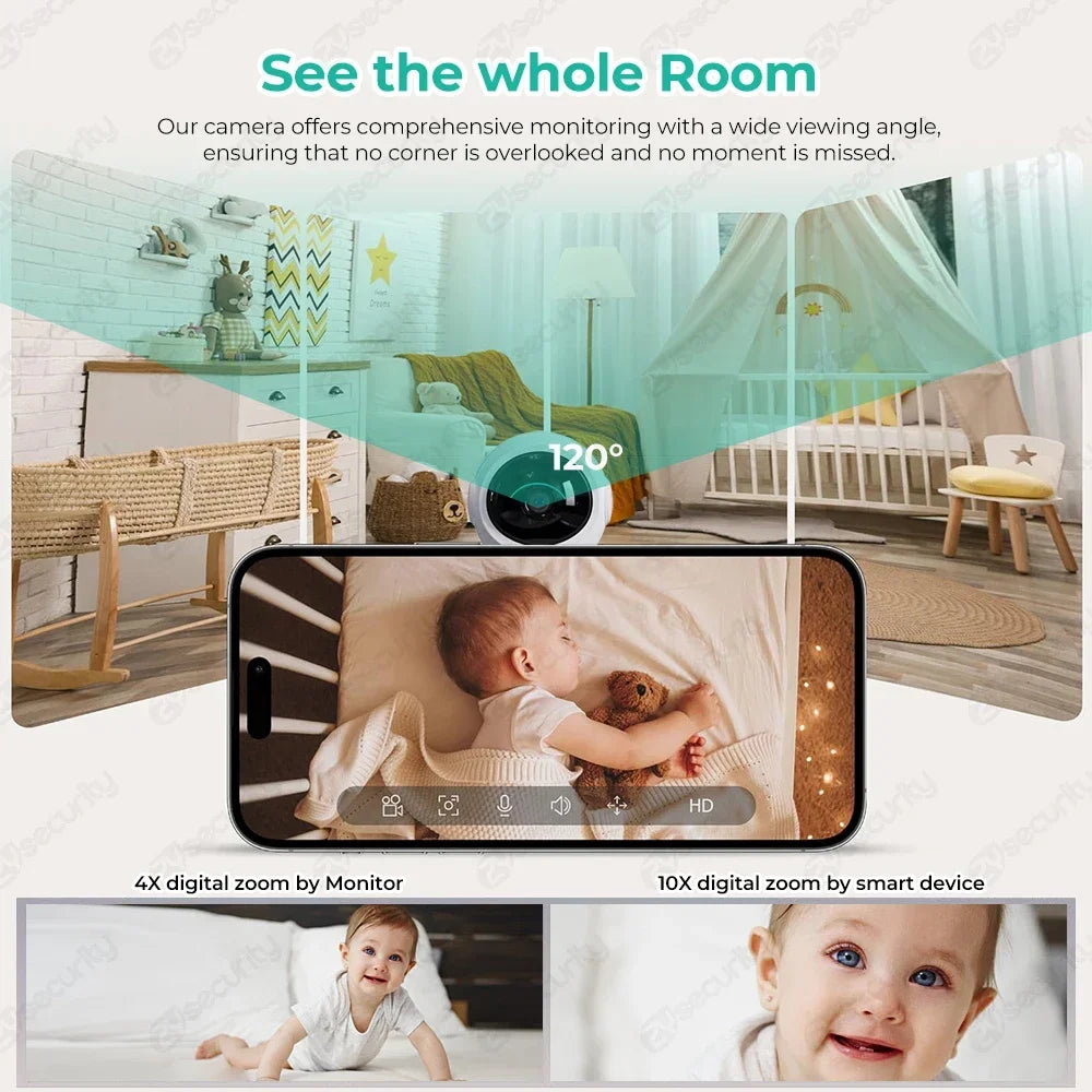 Smart Auto-Track 3MP Baby Monitor (Dual Camera)