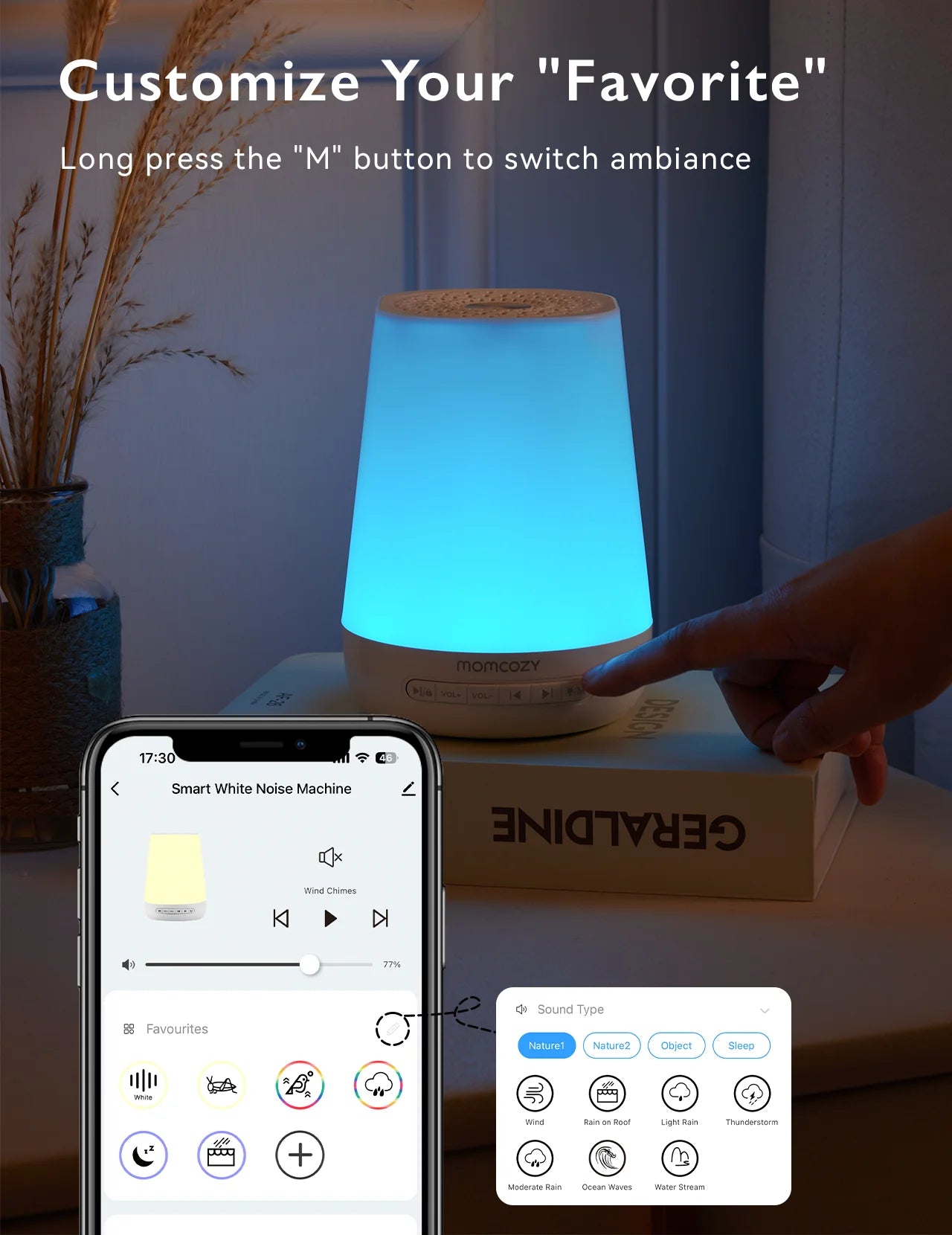 Momcozy Smart Sound Sleep Machine with Night Light