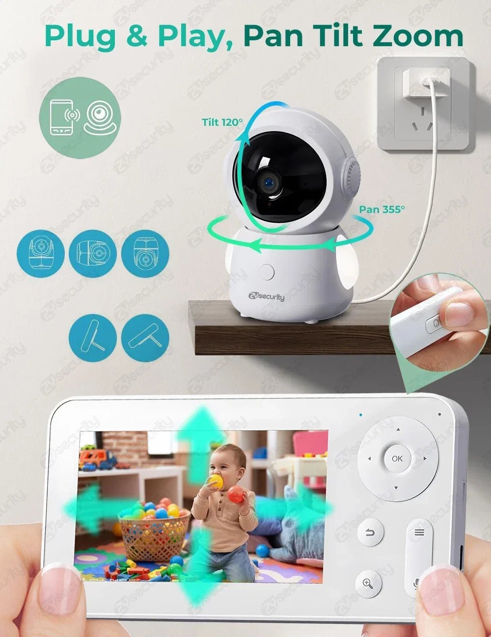 Smart Auto-Track 3MP Baby Monitor (Dual Camera)