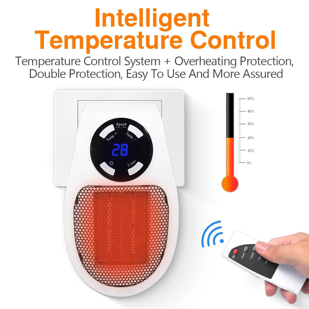 🔥 The Instant Warmth Hero: Personal Plug-in Heater with Remote