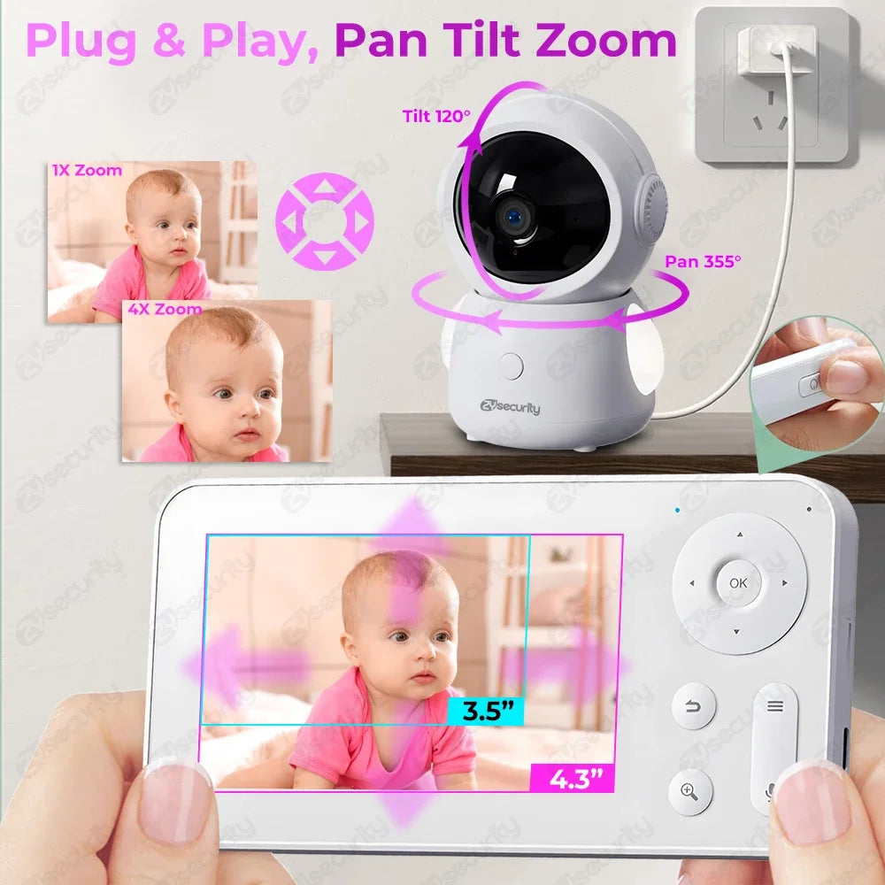 Smart Auto-Track 3MP Baby Monitor (Dual Camera)