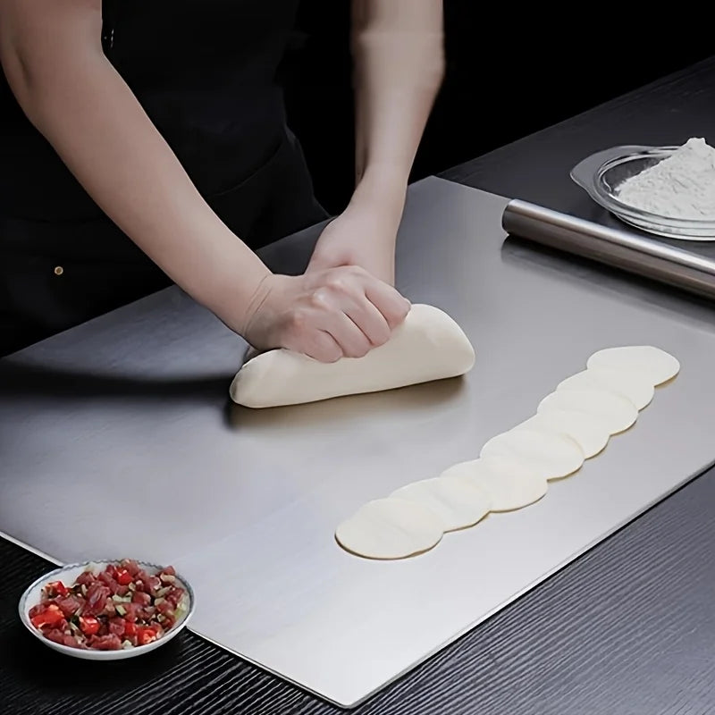 Premium Stainless Steel Cutting Board | Heavy-Duty, Non-Slip Chopping Block with Countertop Lip