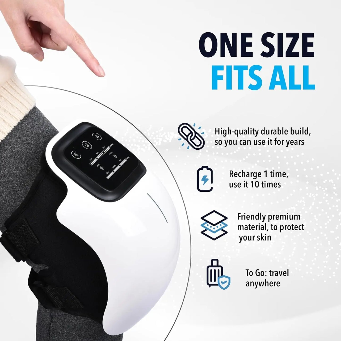TheraKnee | Smart Knee Massager with Red Light Therapy, Heat & Vibration for Joint Pain Relief